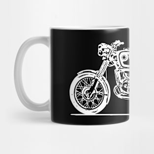 R75 Bike With Leather Pack White Sketch Art Mug